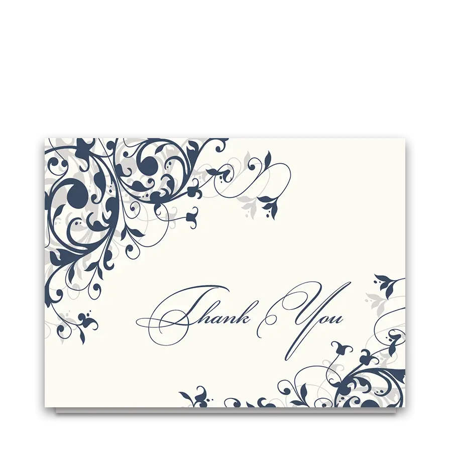 Thank You Card with Decorative Floral Design