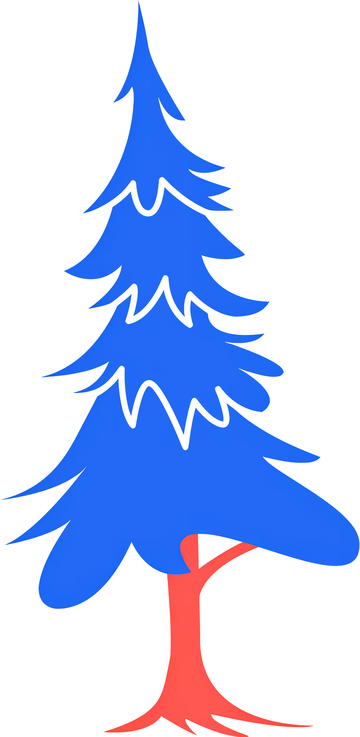 Blue Stylized Christmas Tree Illustration