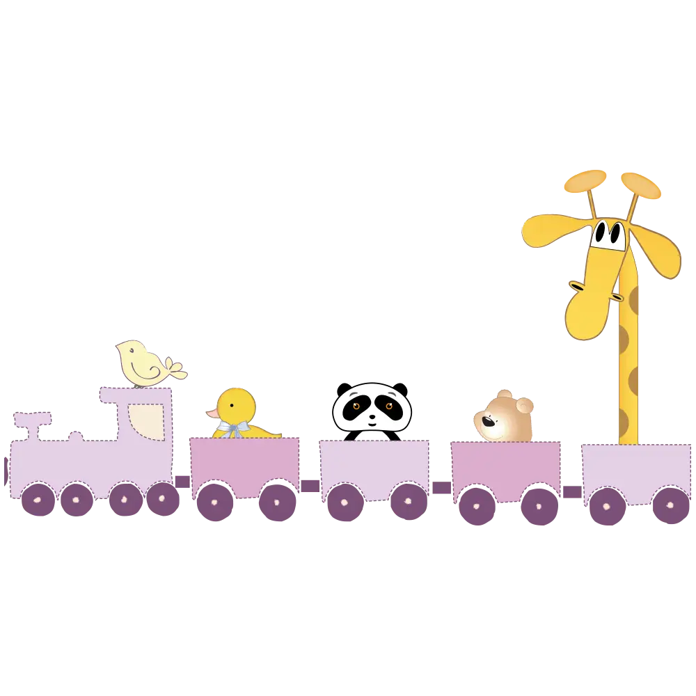Cartoon Toy Train with Animals