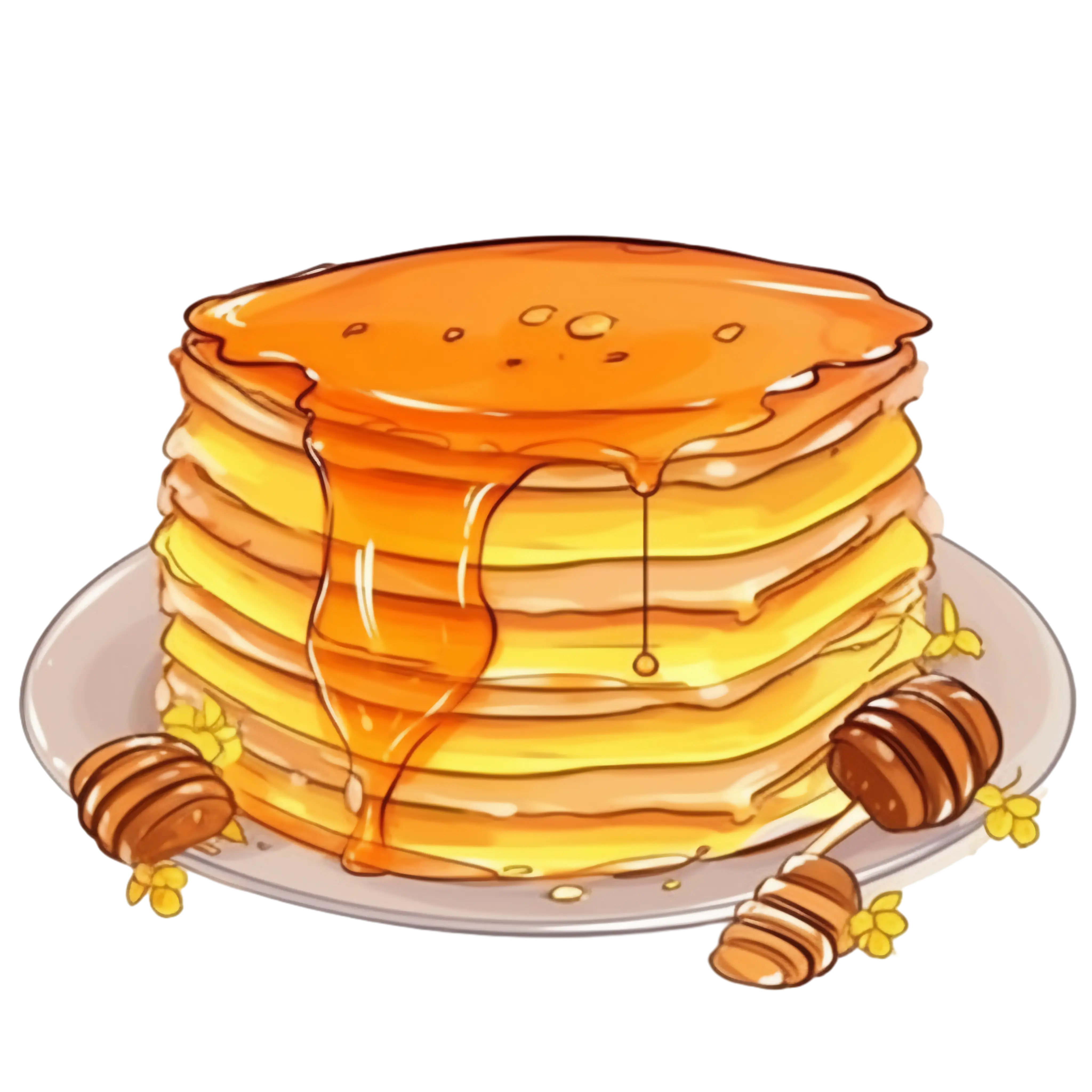 Delicious Pancakes with Honey Drizzle