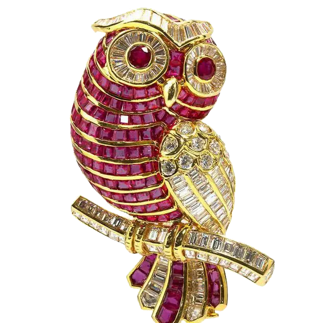 Elegant Owl Brooch
