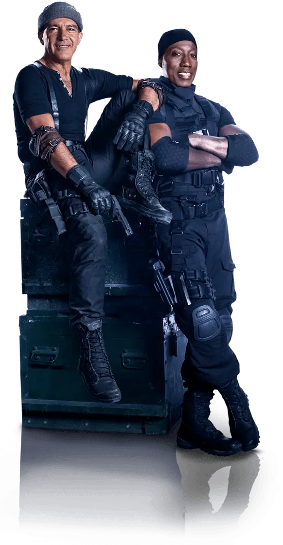 Two People in Black Outfits
