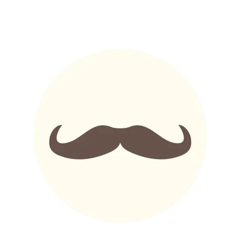 Circular Mustache Icon Design