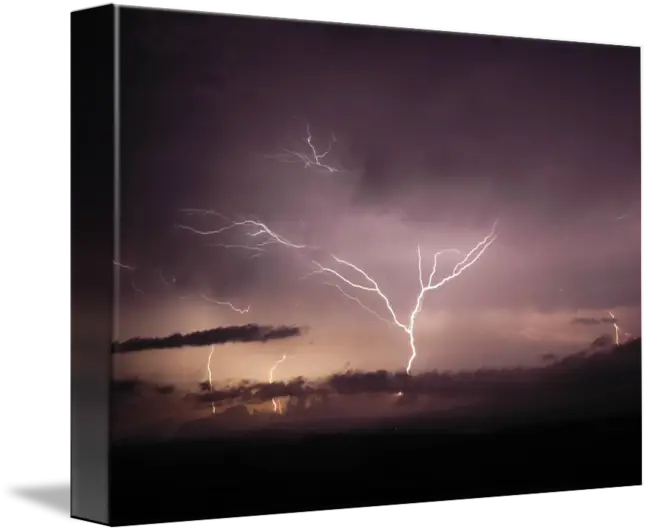 Lightning Storm in the Clouds at Night