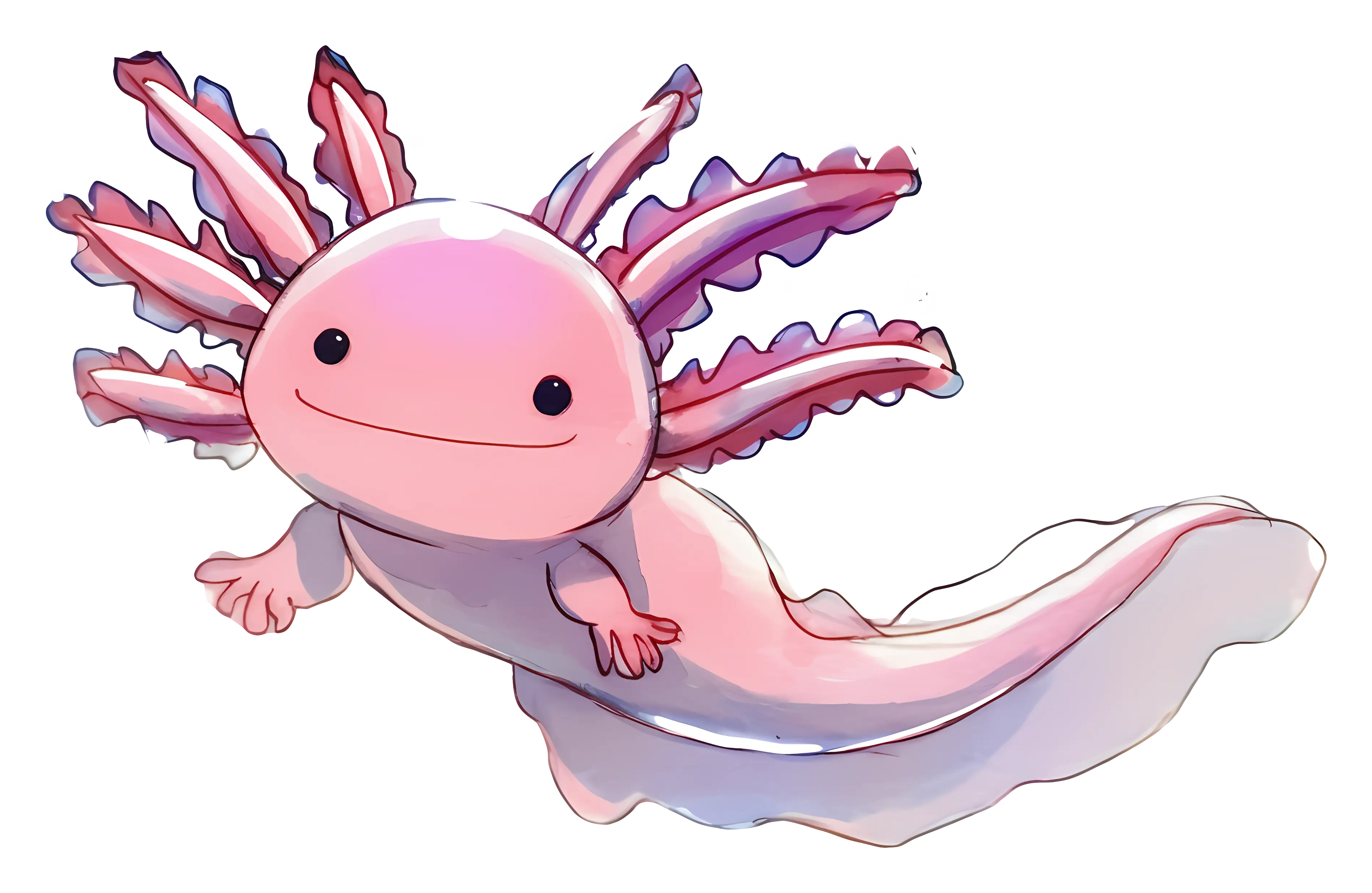 Cute Pink Axolotl Illustration