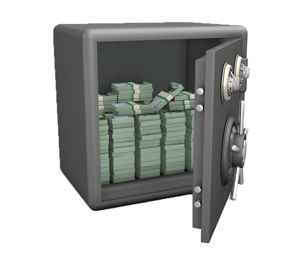 Safe with Money Stacks