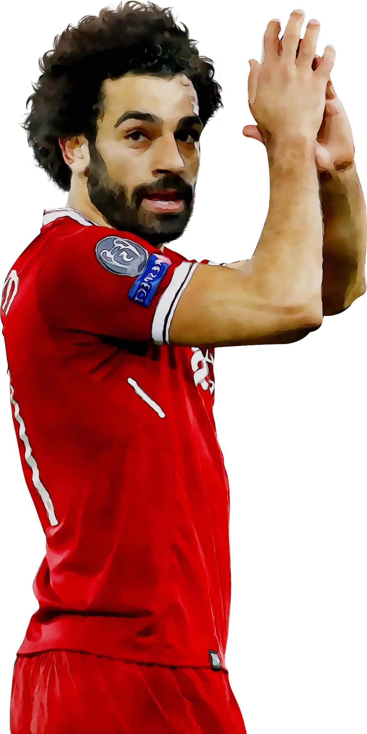 Football Player Illustrating Applause