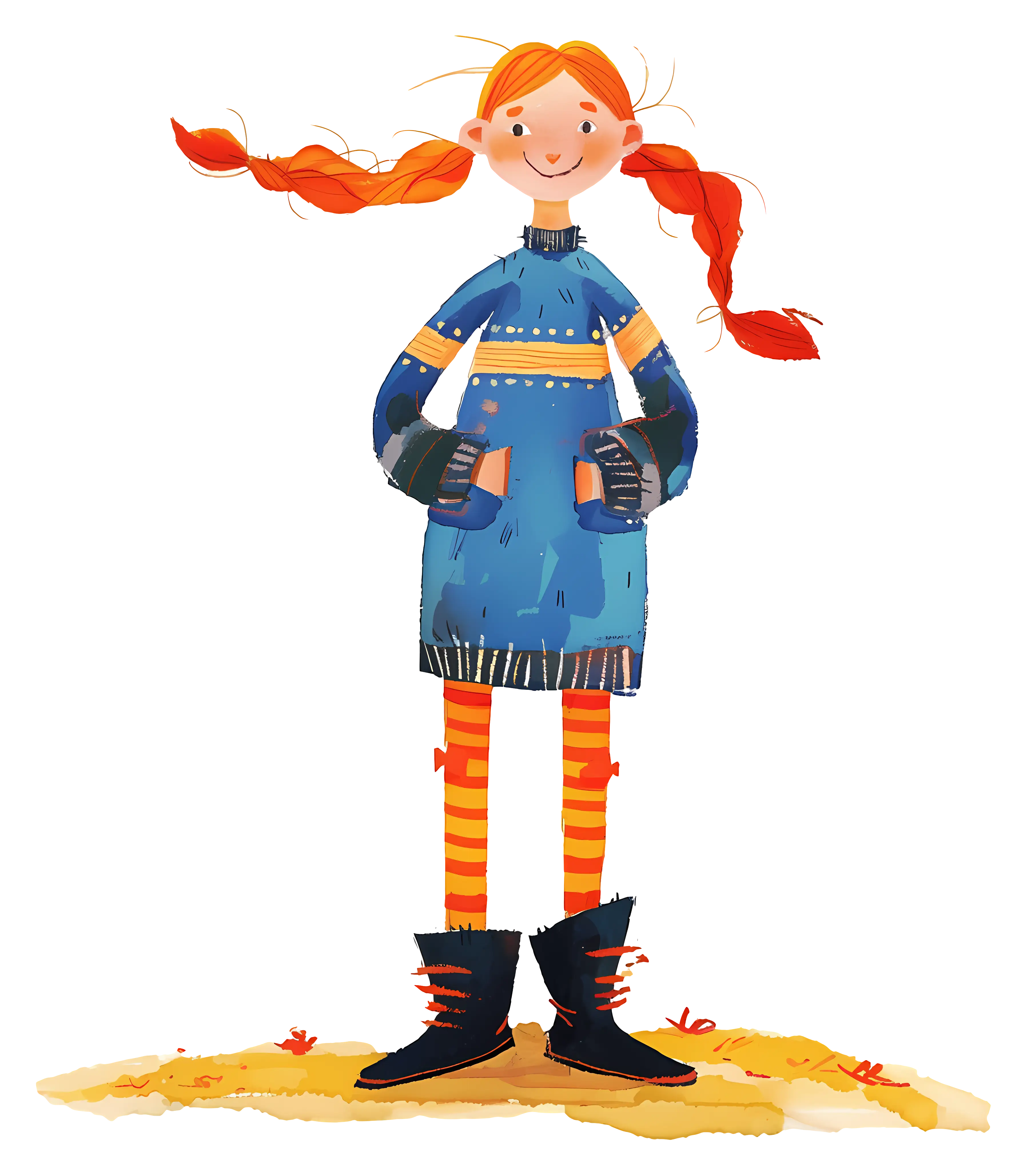 Red-Haired Girl with Braids