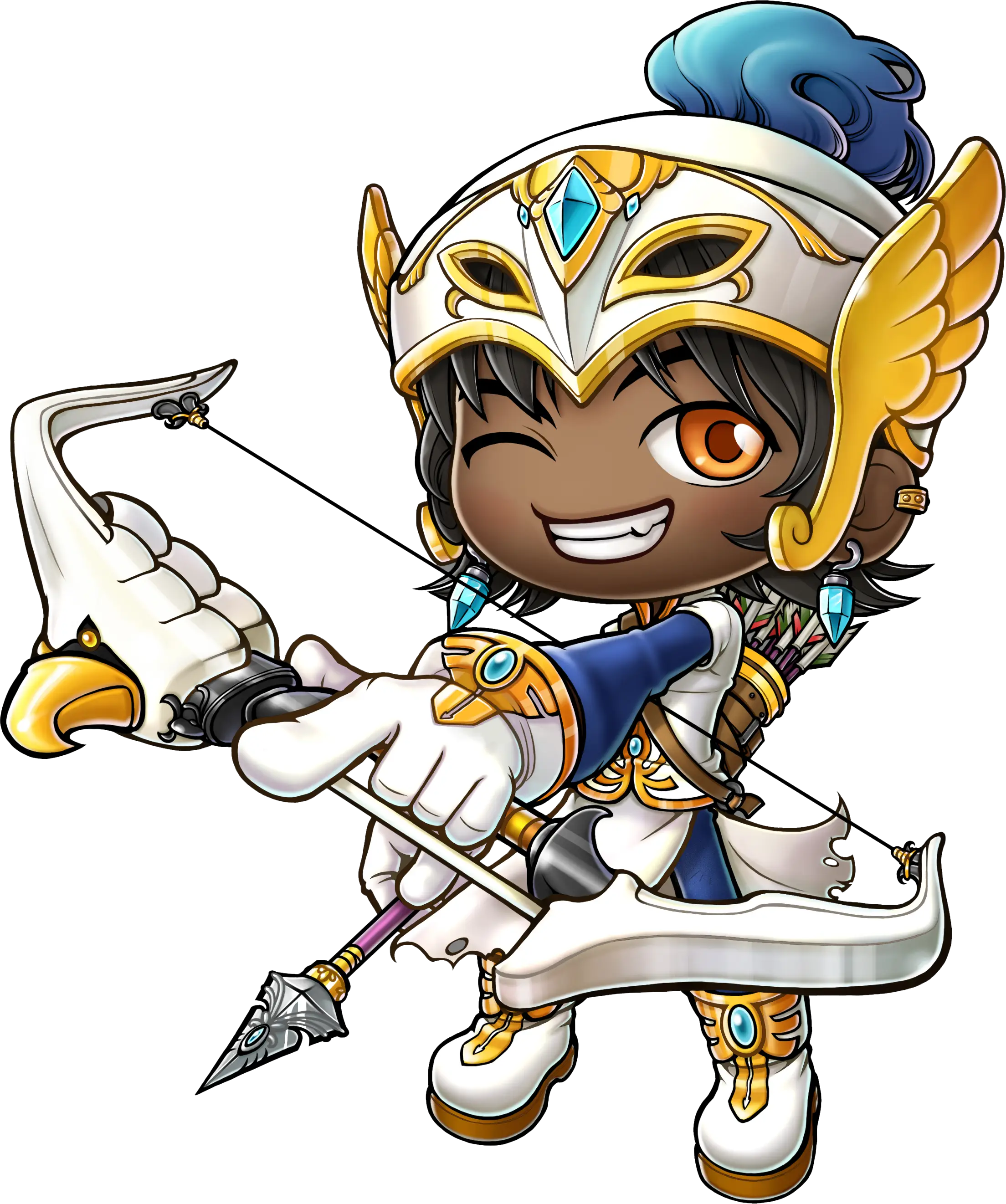 Cute Archer Character with Bow and Arrow