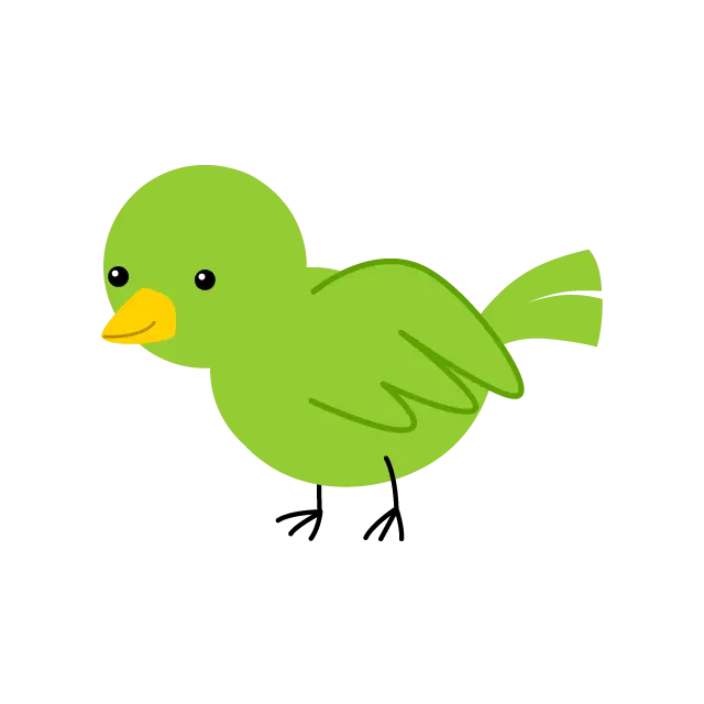 Green Cartoon Bird Illustration