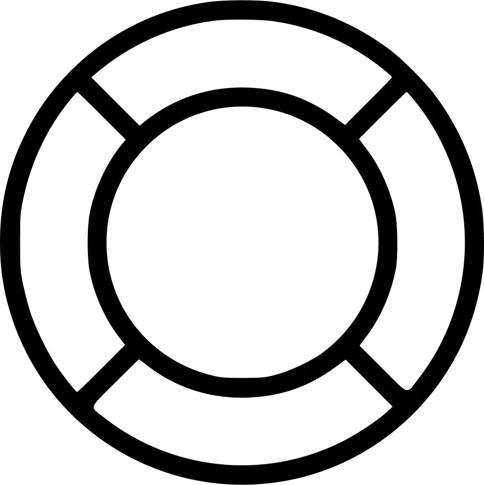 Black Life Ring Outline Illustration