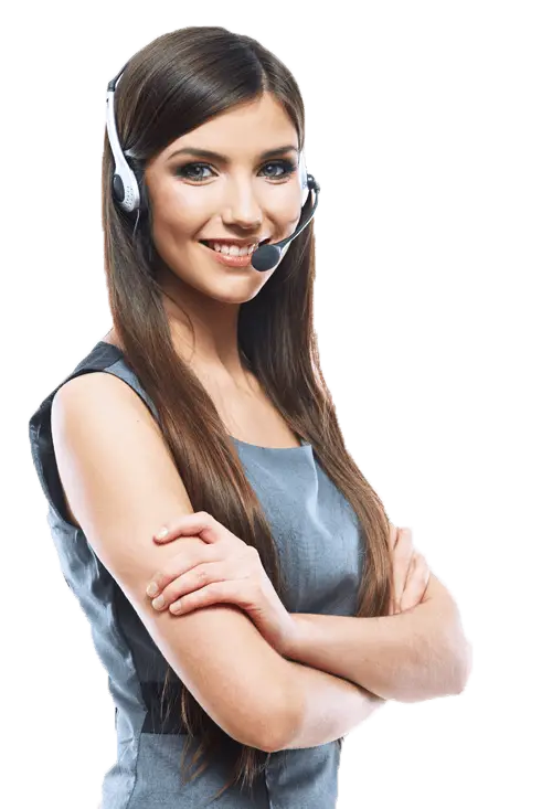 Smiling Woman with Headset for Customer Support