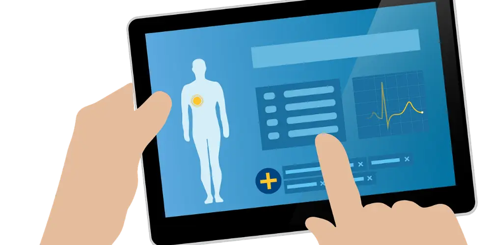 Tablet Displaying Health Monitoring Application
