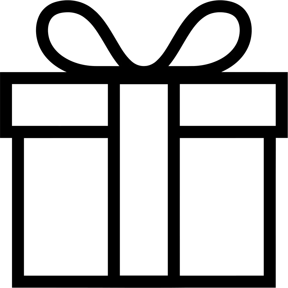 Gift Box Outline with Decorative Bow