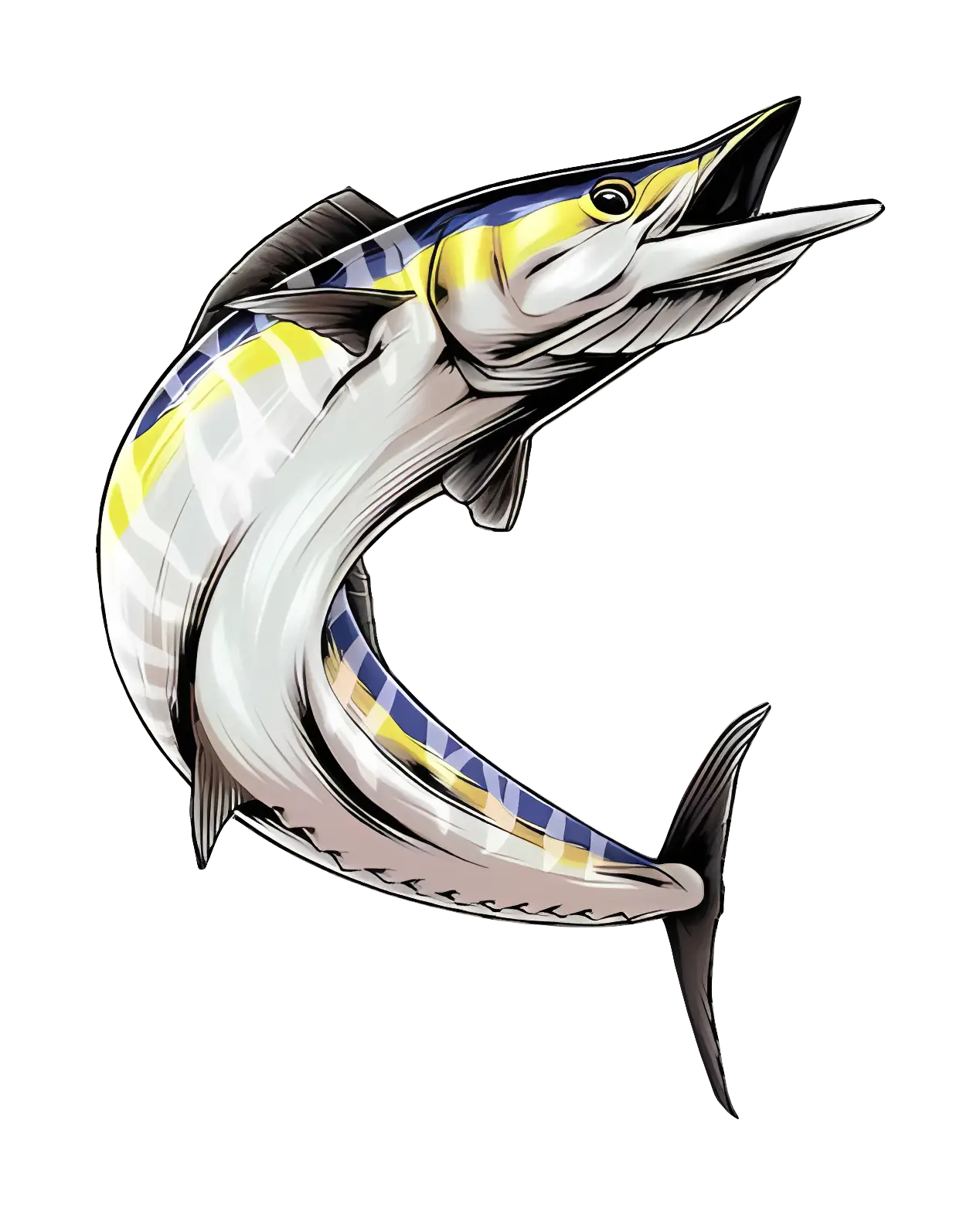Illustrated Jumping Marlin Fish