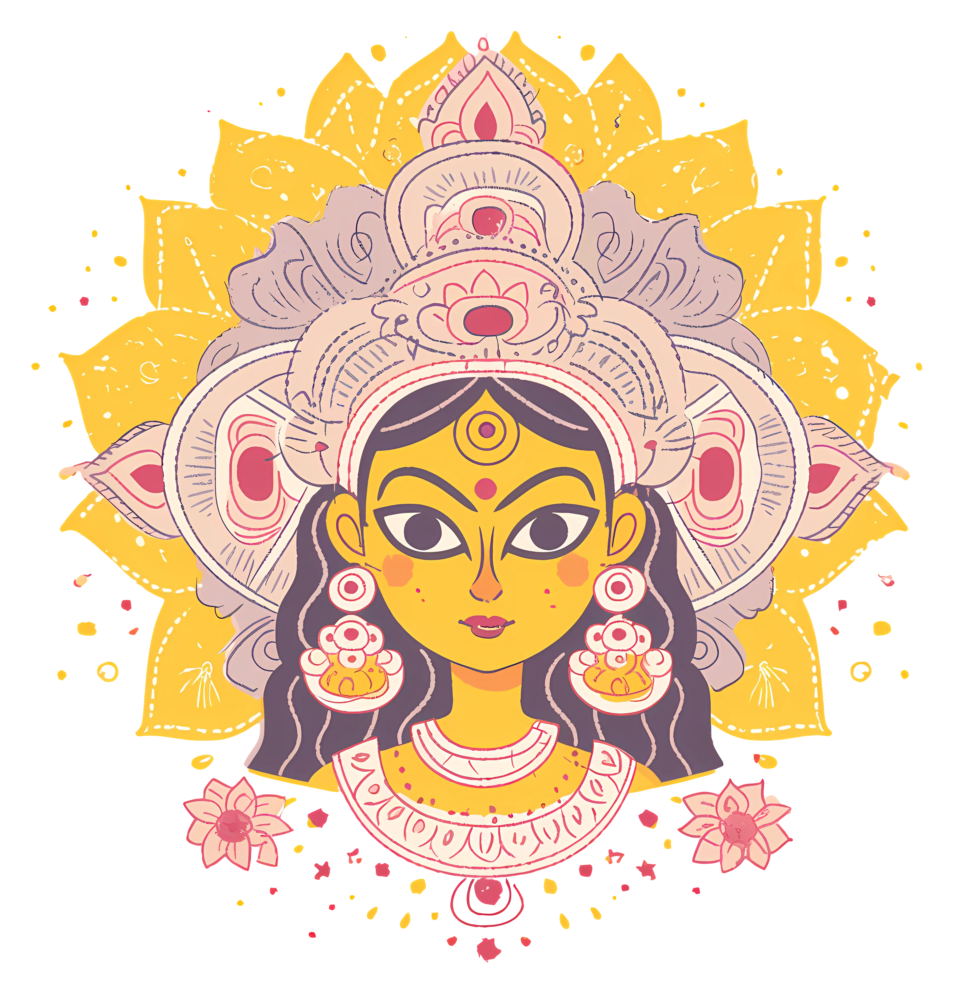 Colorful Goddess Illustration