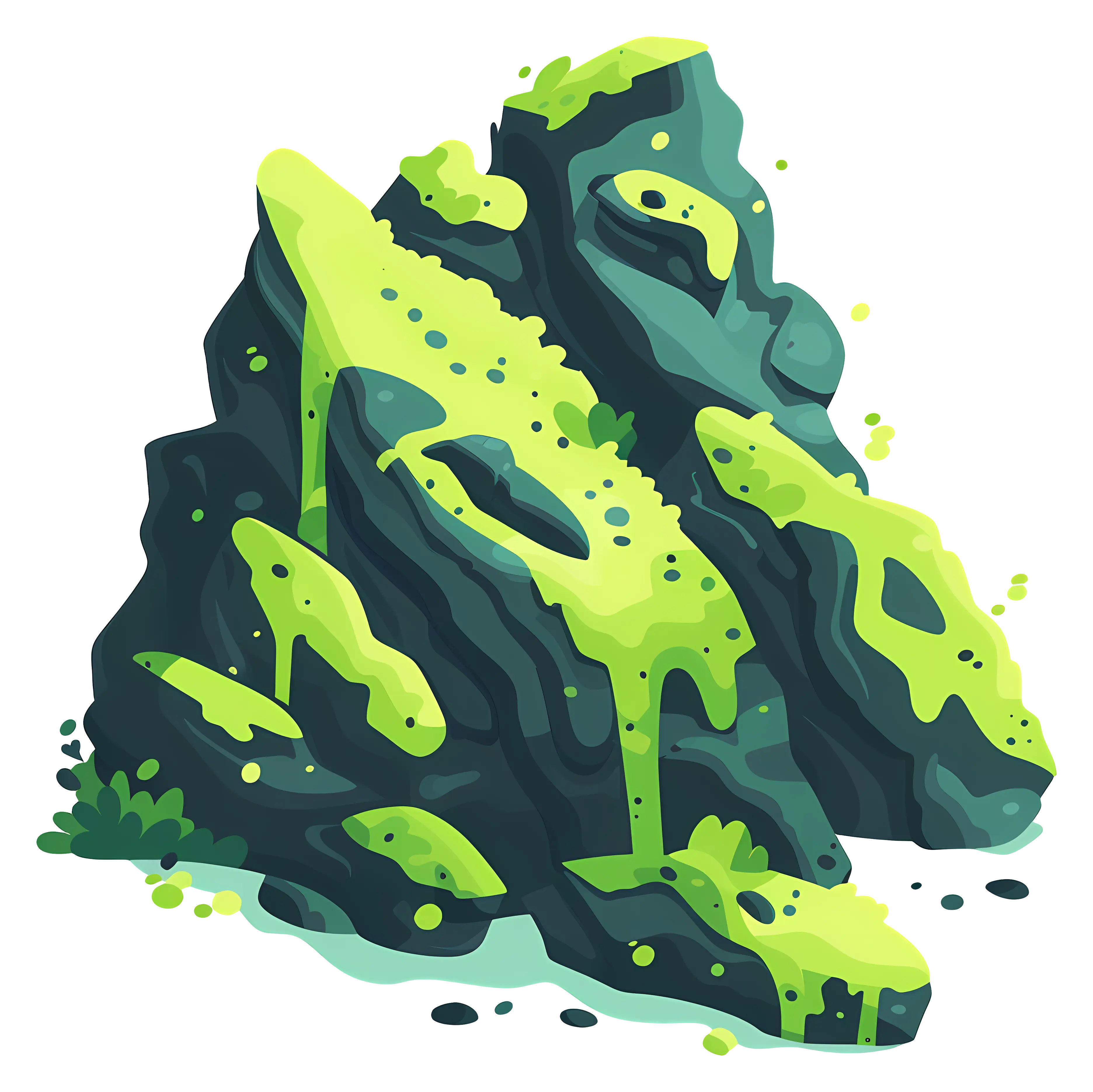 Green Mossy Rock