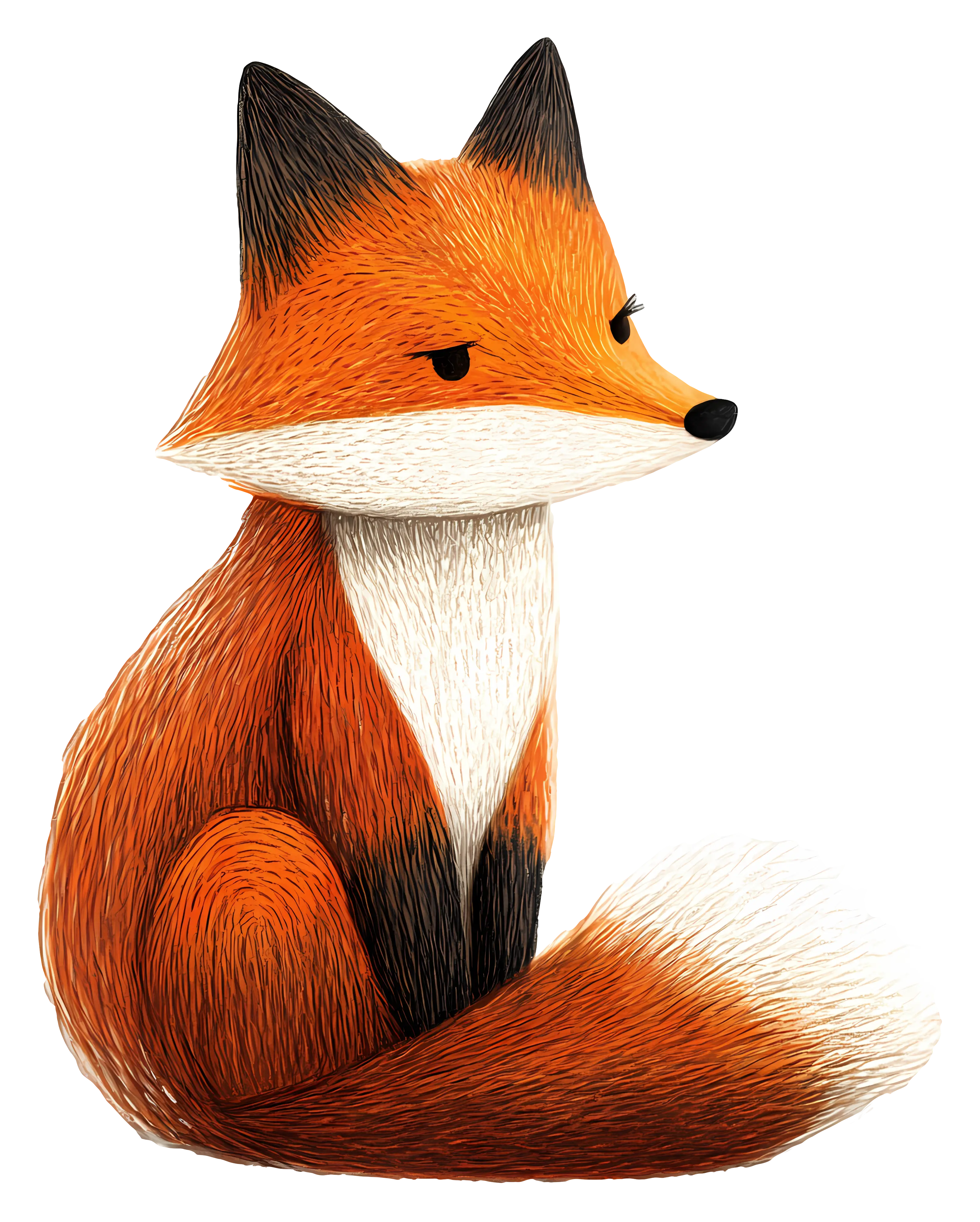 Orange Fox Sitting Cute