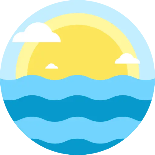 Peaceful Sunset Over Ocean Illustration
