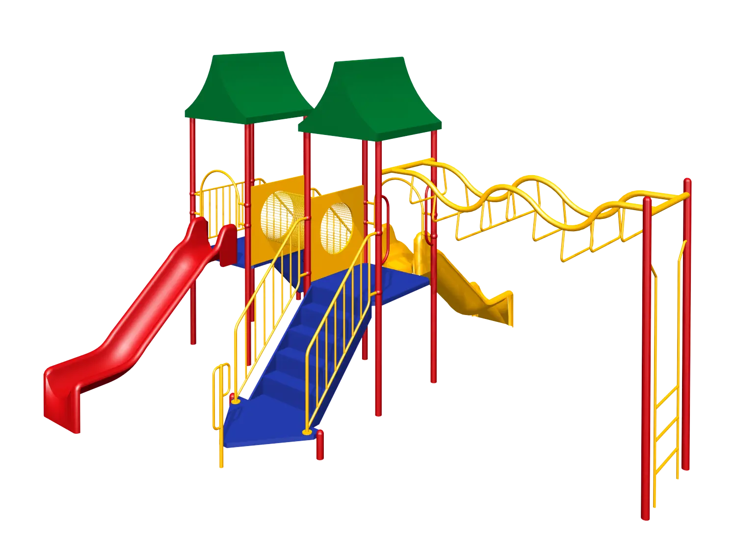 Colorful Children’s Playground with Slides