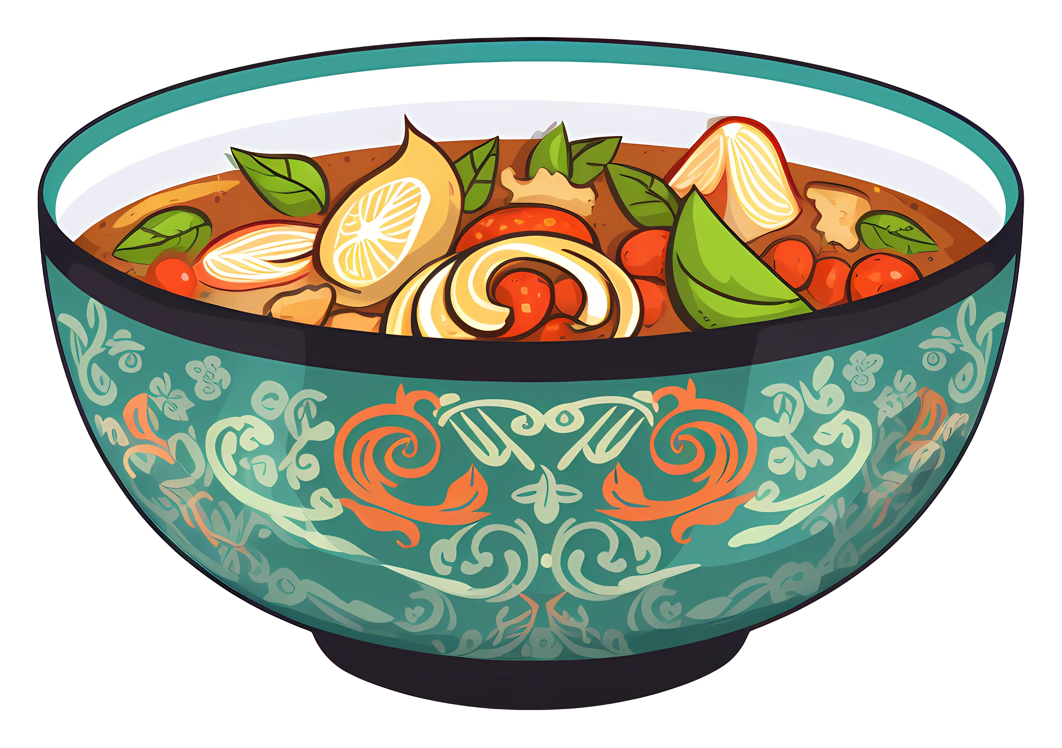 Decorative Soup Bowl Illustration