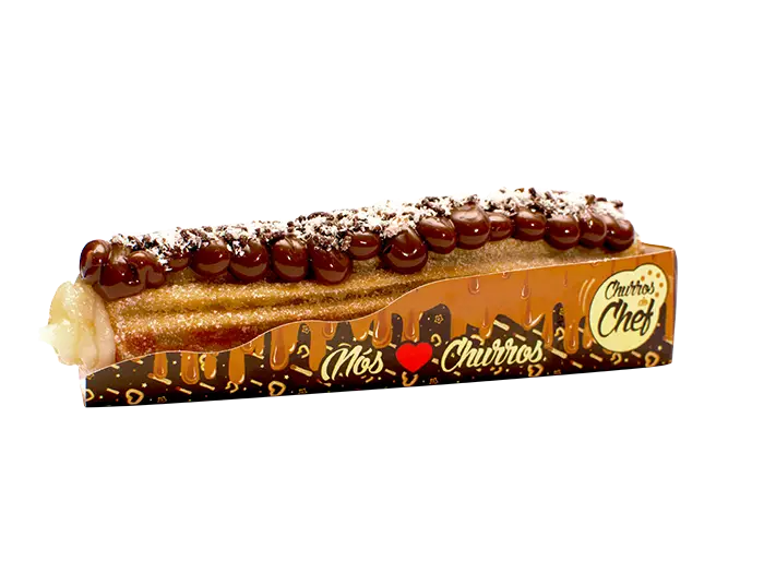 Churros with Chocolate and Cream Topping