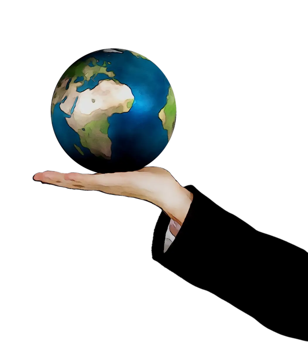 Hand Holding the Globe Illustration