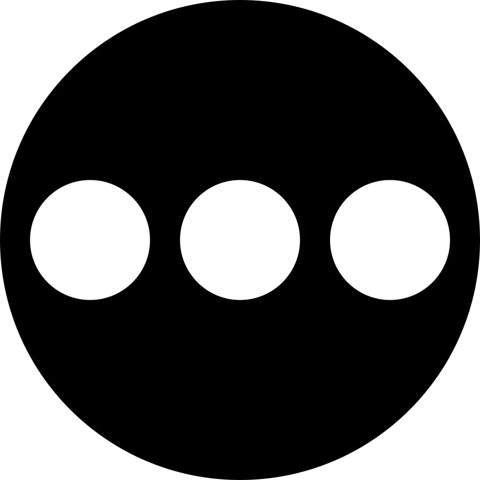 Minimalist Black Circle with Three Dots Symbol