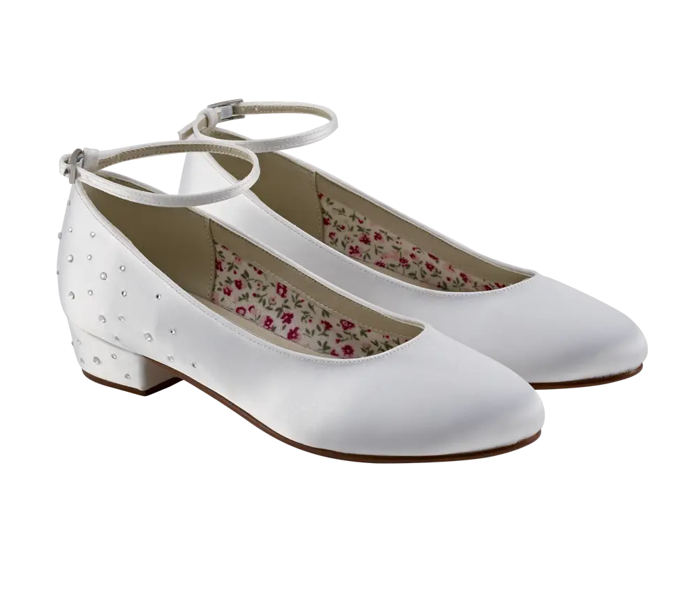 White Ankle-Strap Formal Shoes