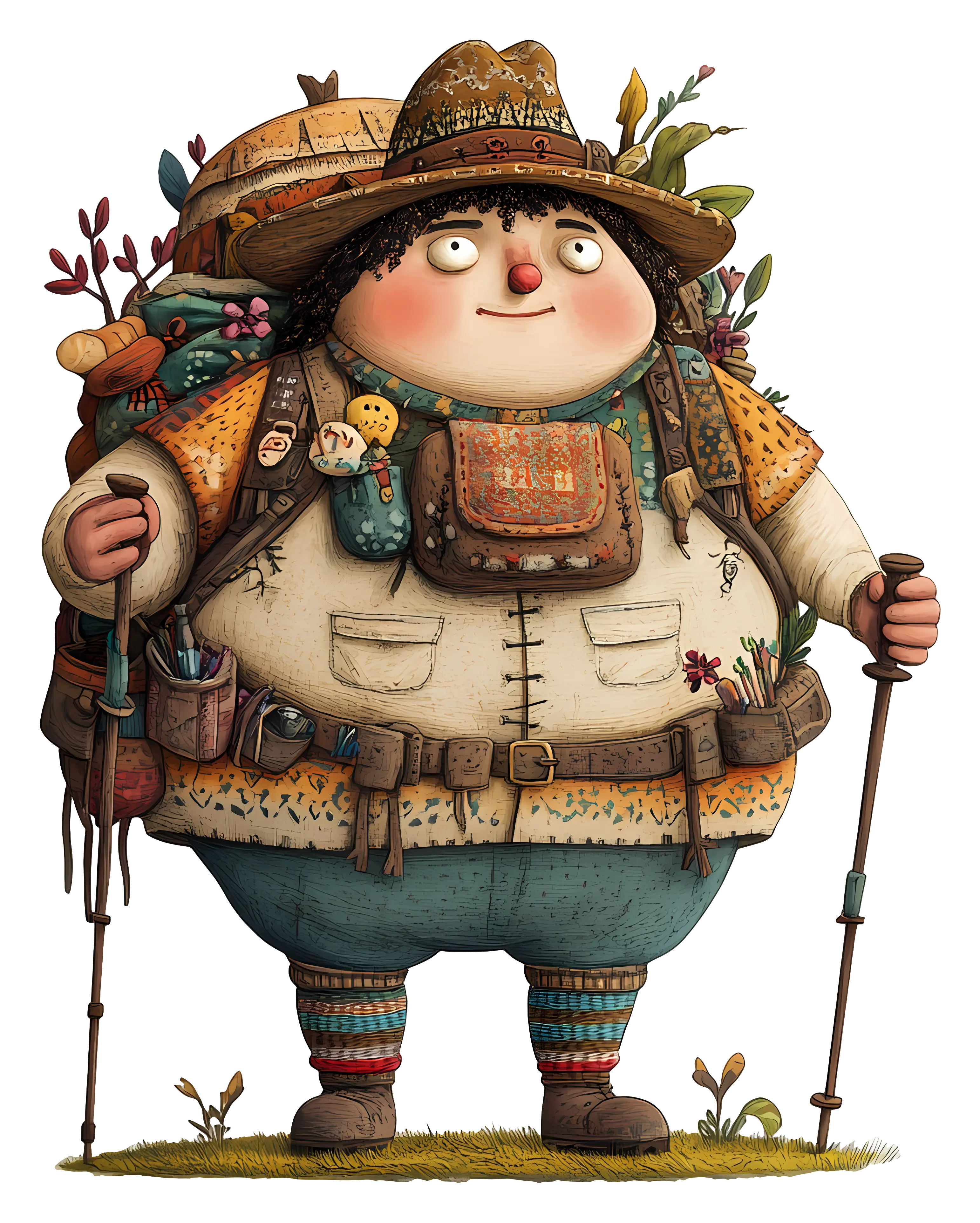 Chubby Hiker Ready for Adventure
