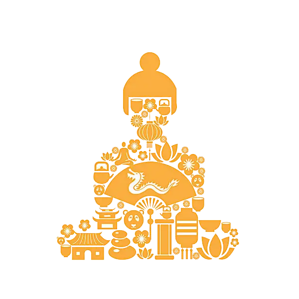 Yellow Decorative Buddha Silhouette