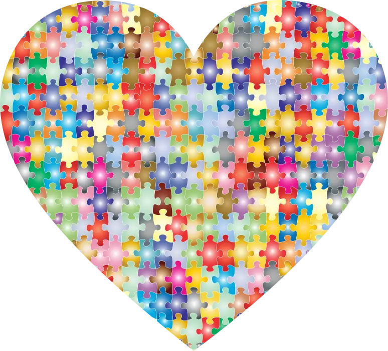 Colorful Puzzle Heart Illustration