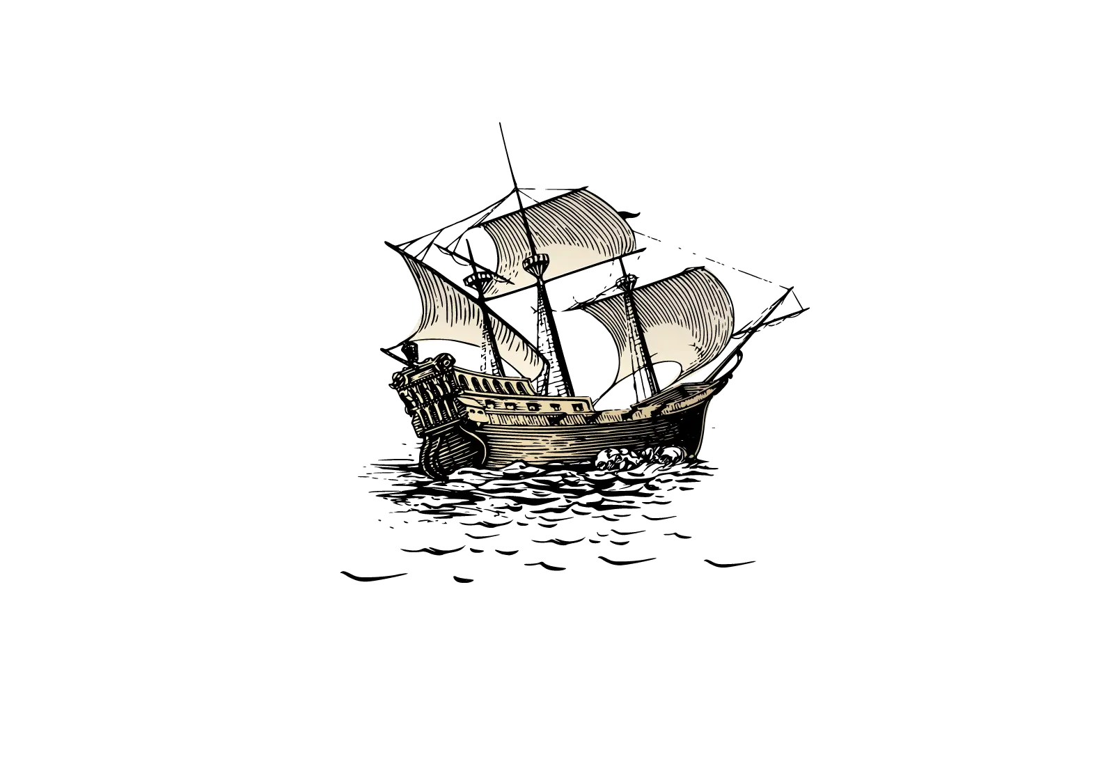 Historic Sailing Ship Illustration