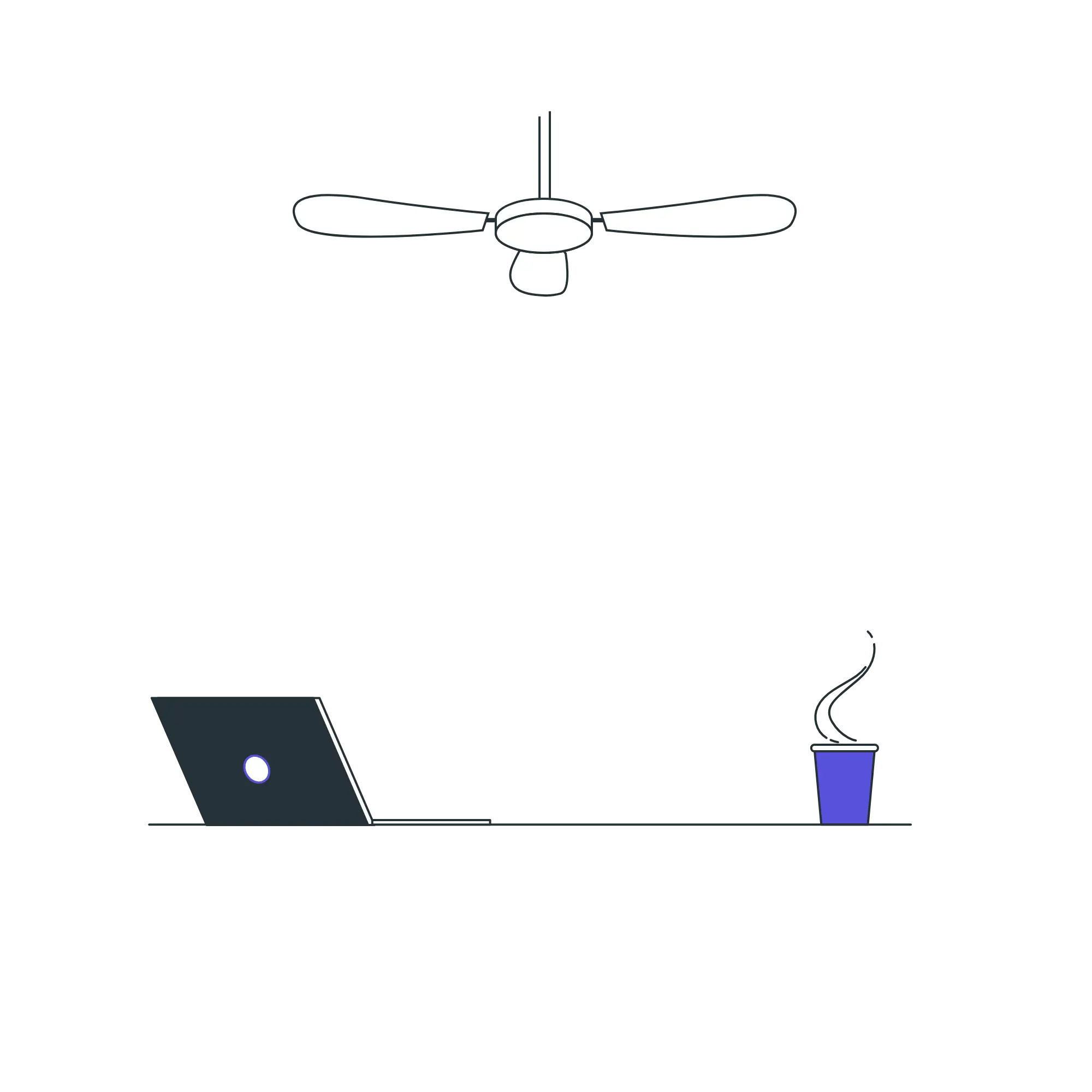 Minimalist Workspace with Laptop and Coffee