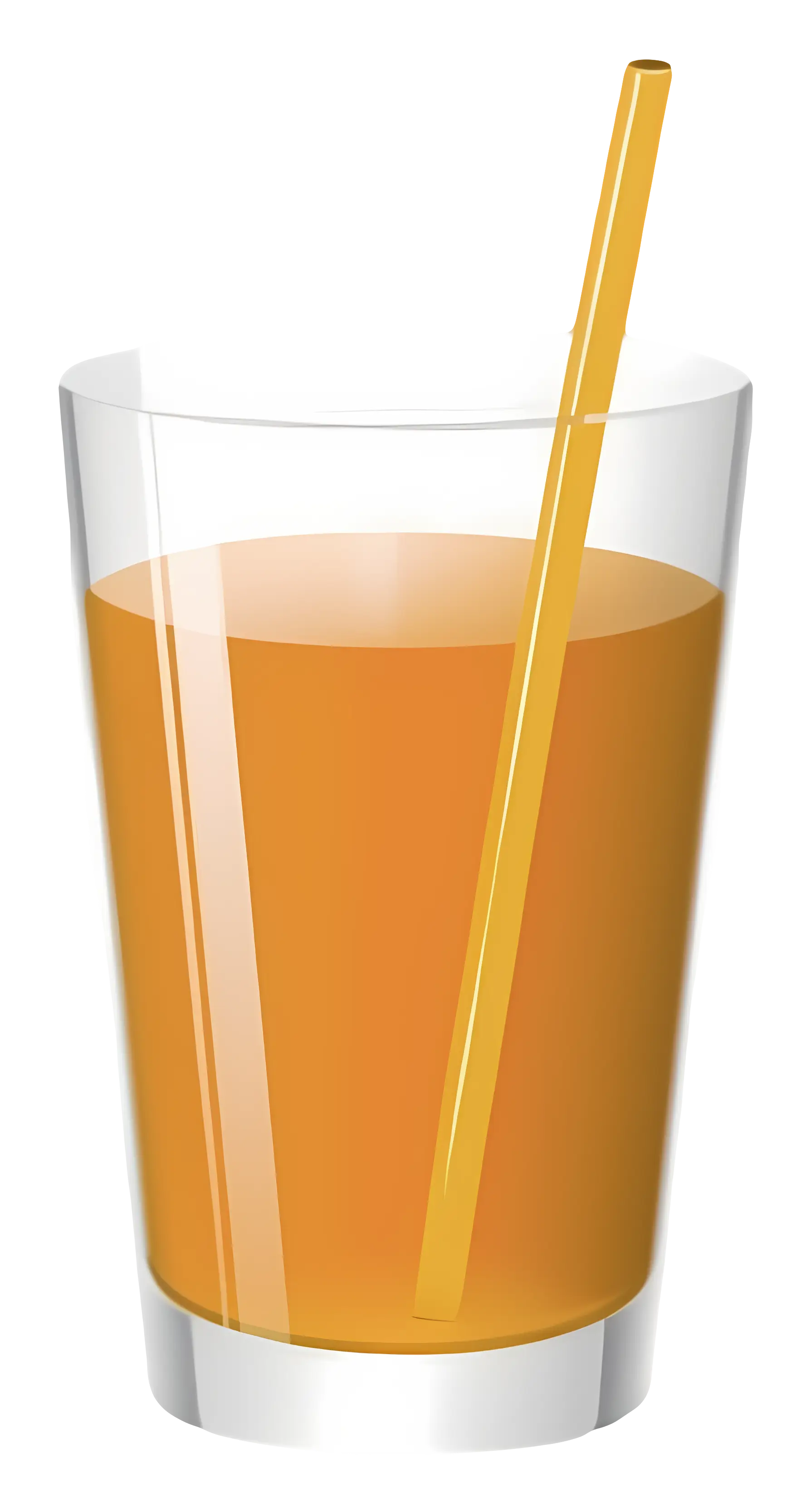 Glass of Orange Juice with Straw