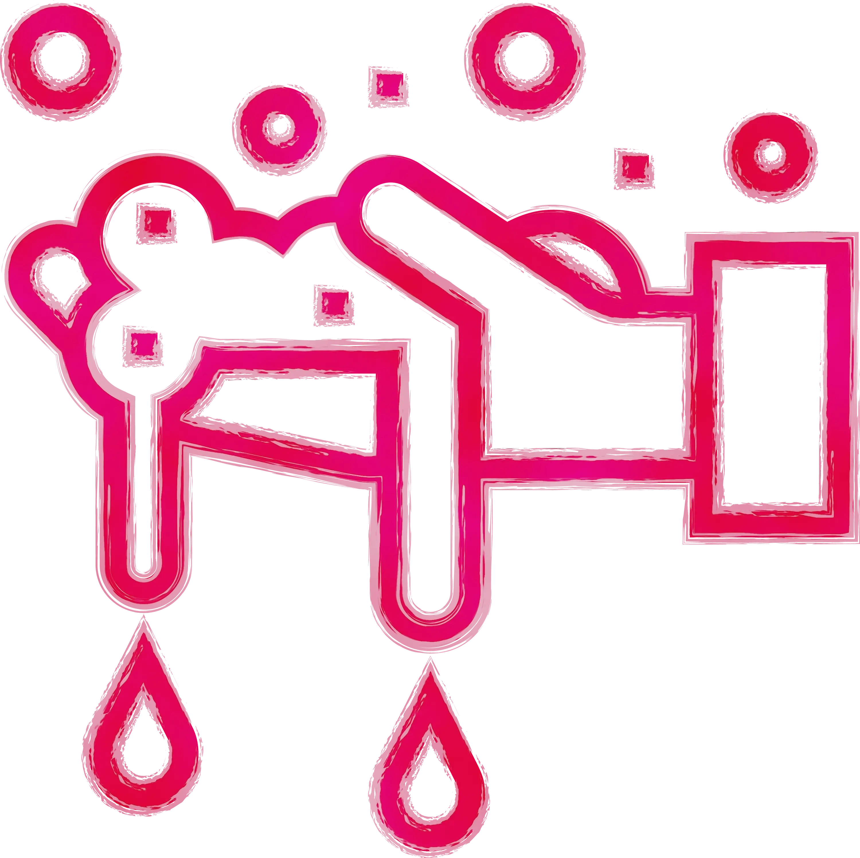 Hand Washing Illustration with Soap and Water