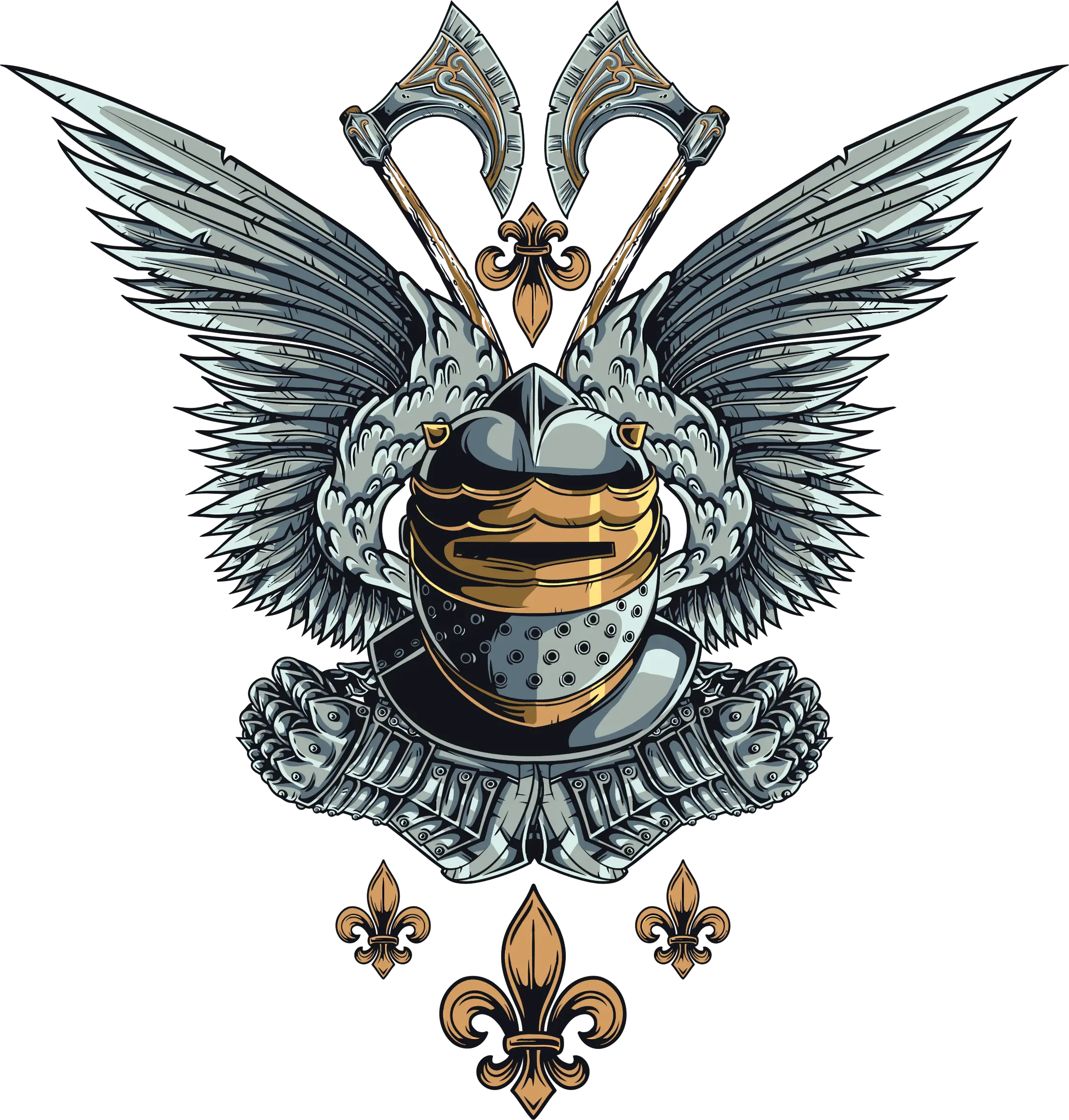 Knight with Wings and Axes Icon
