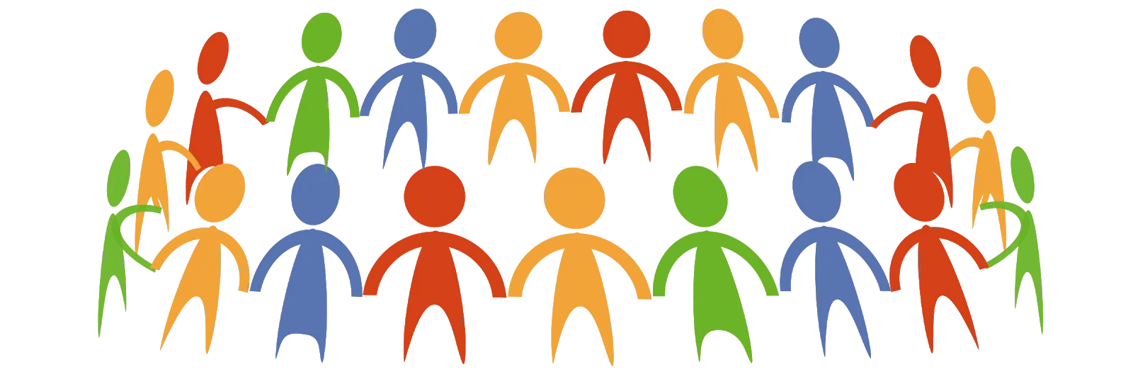 Colorful Stick Figure Community Circle