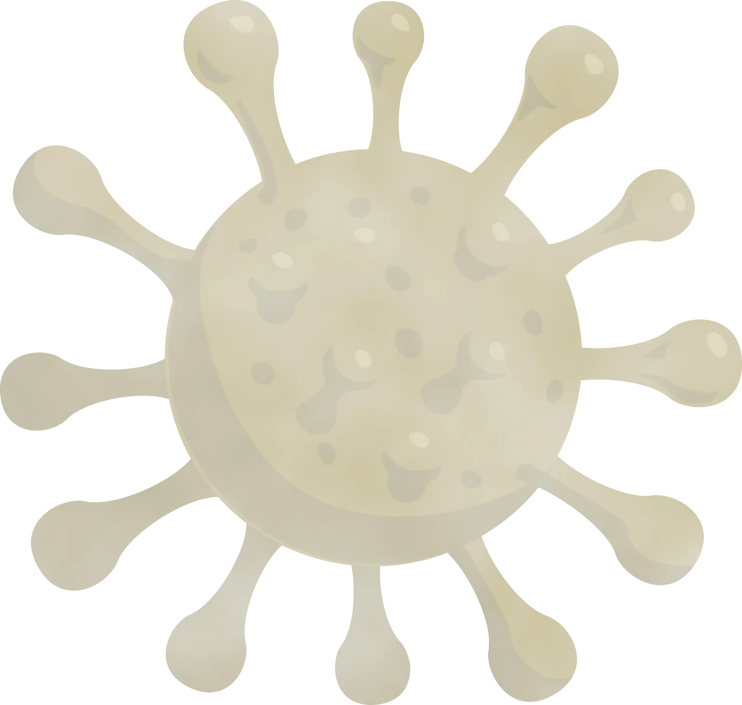 Cartoon Illustration of Virus Particle