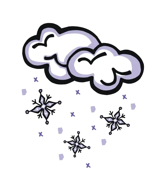 Clouds and Snowflakes Symbolizing Winter Weather