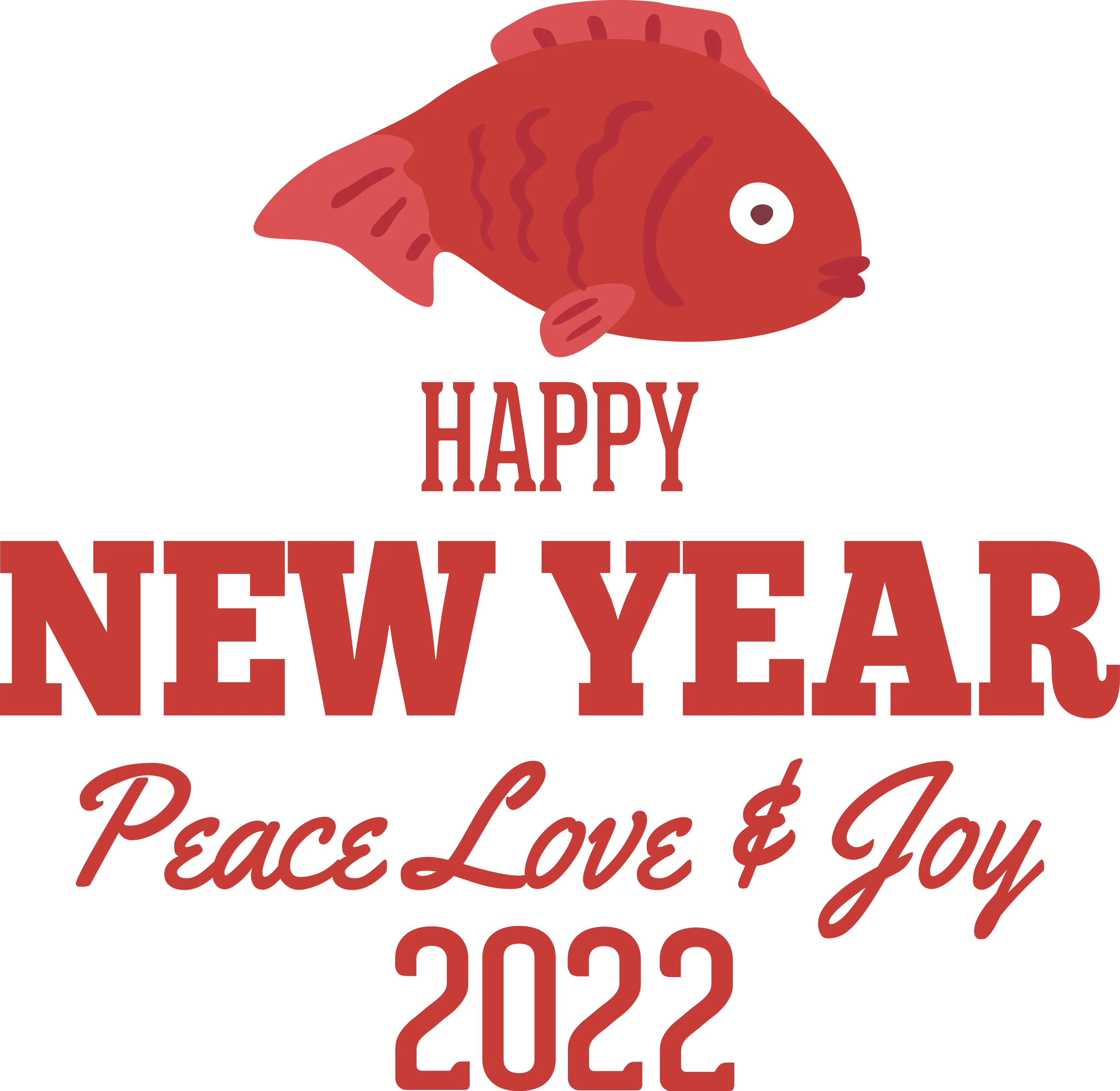 Happy New Year 2022 with Fish Design