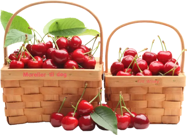 Cherries in Woven Baskets
