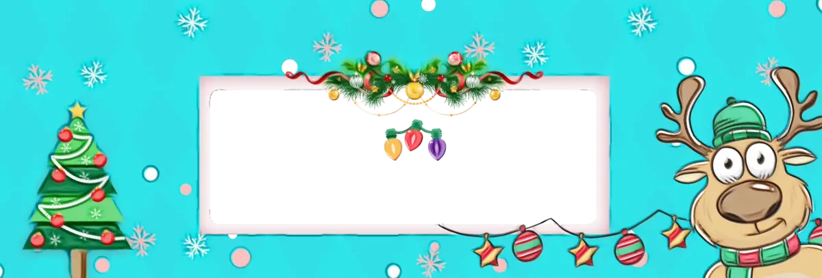 Christmas Banner with Tree and Reindeer