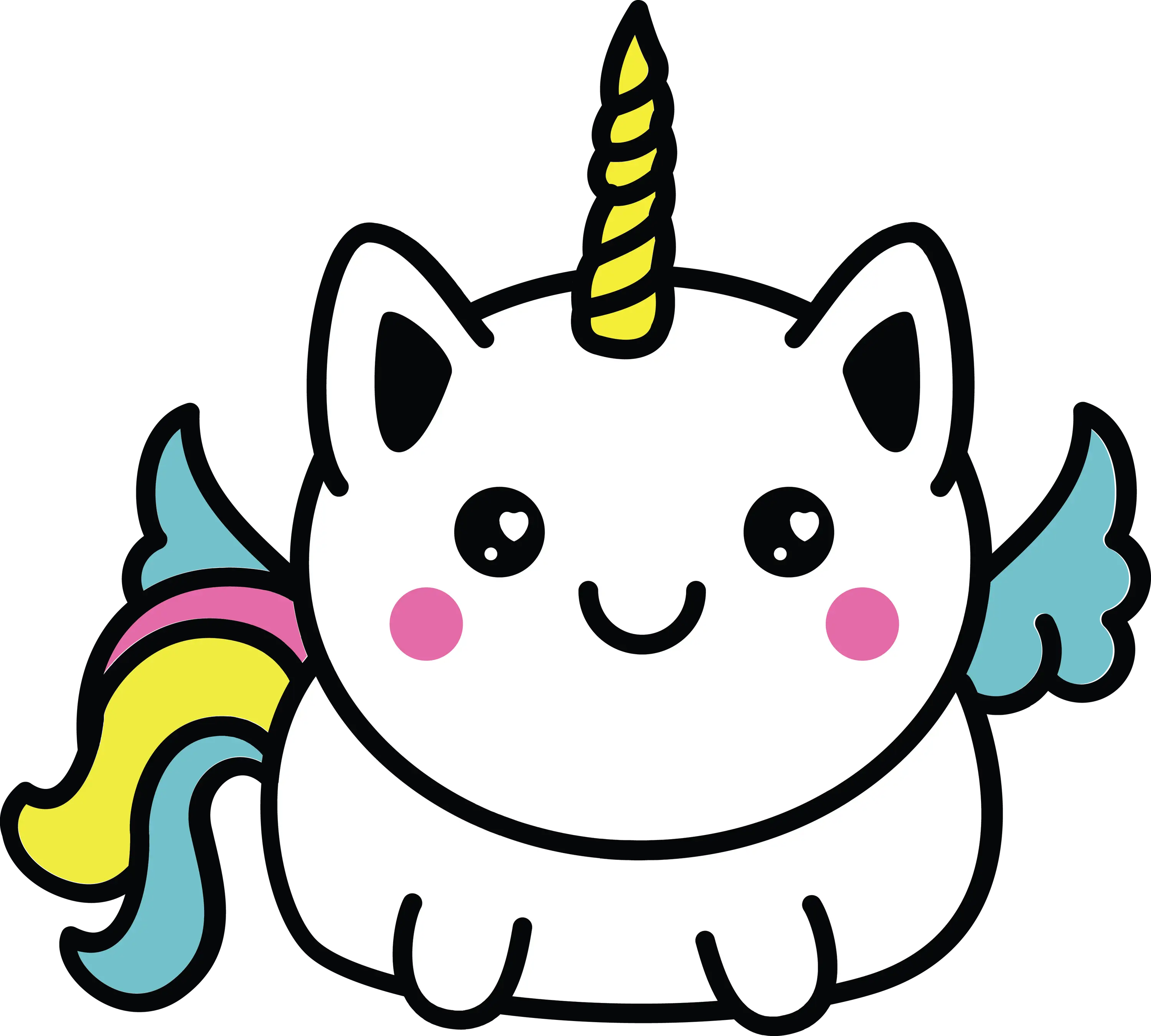 Kawaii Unicorn Cat Illustration