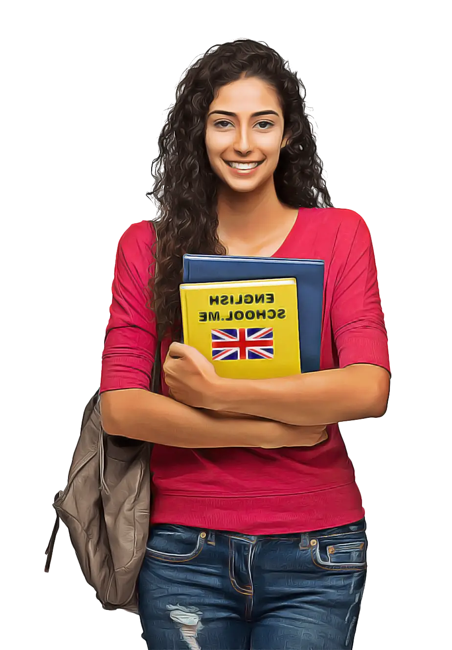 Student Holding English Book