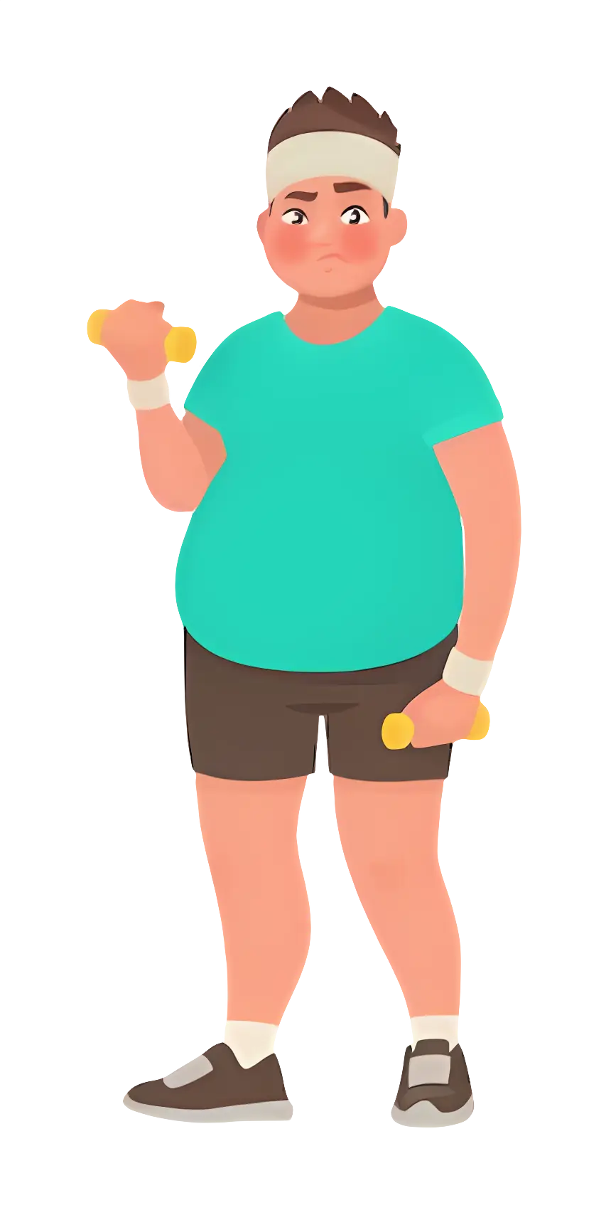 Person with Dumbbells in Green Shirt