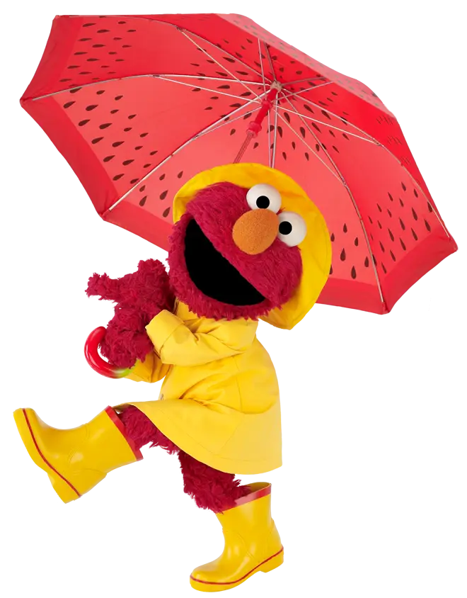 Red Puppet with Umbrella