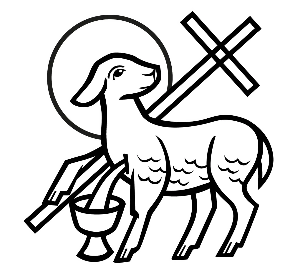 Religious Lamb with Cross