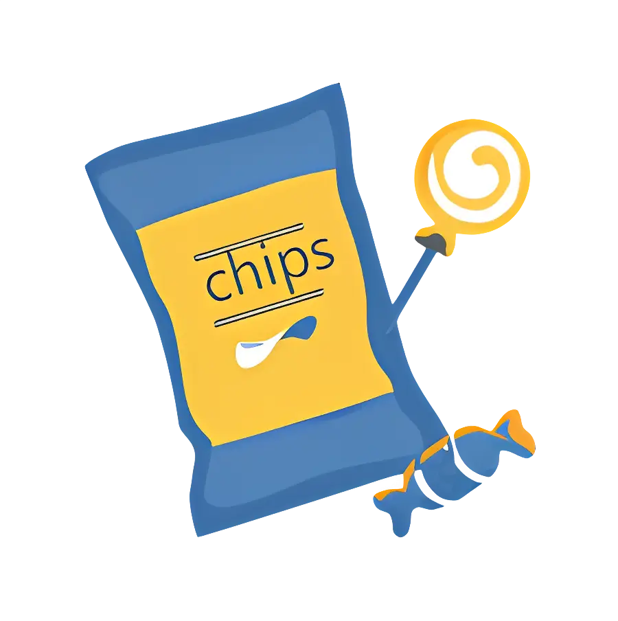 Snack Bag and Candies Illustration