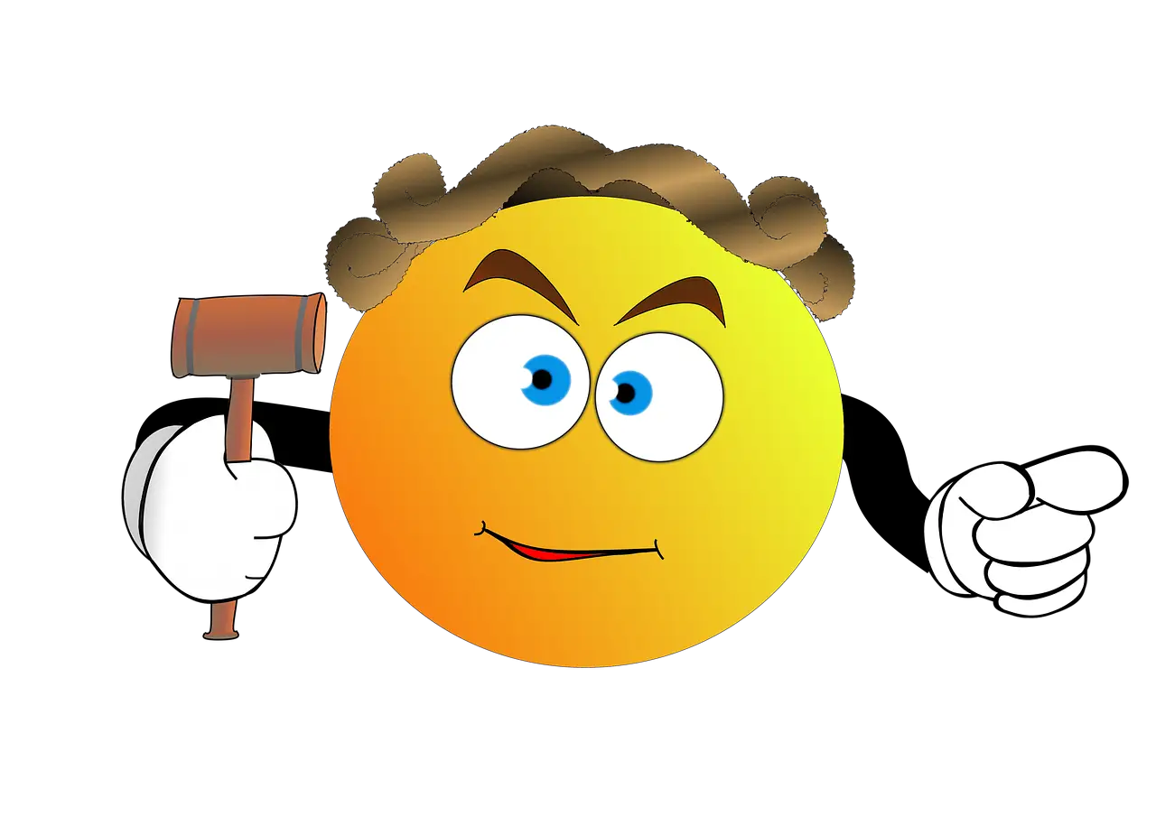 Judge Emoji with Gavel and Pointing Finger